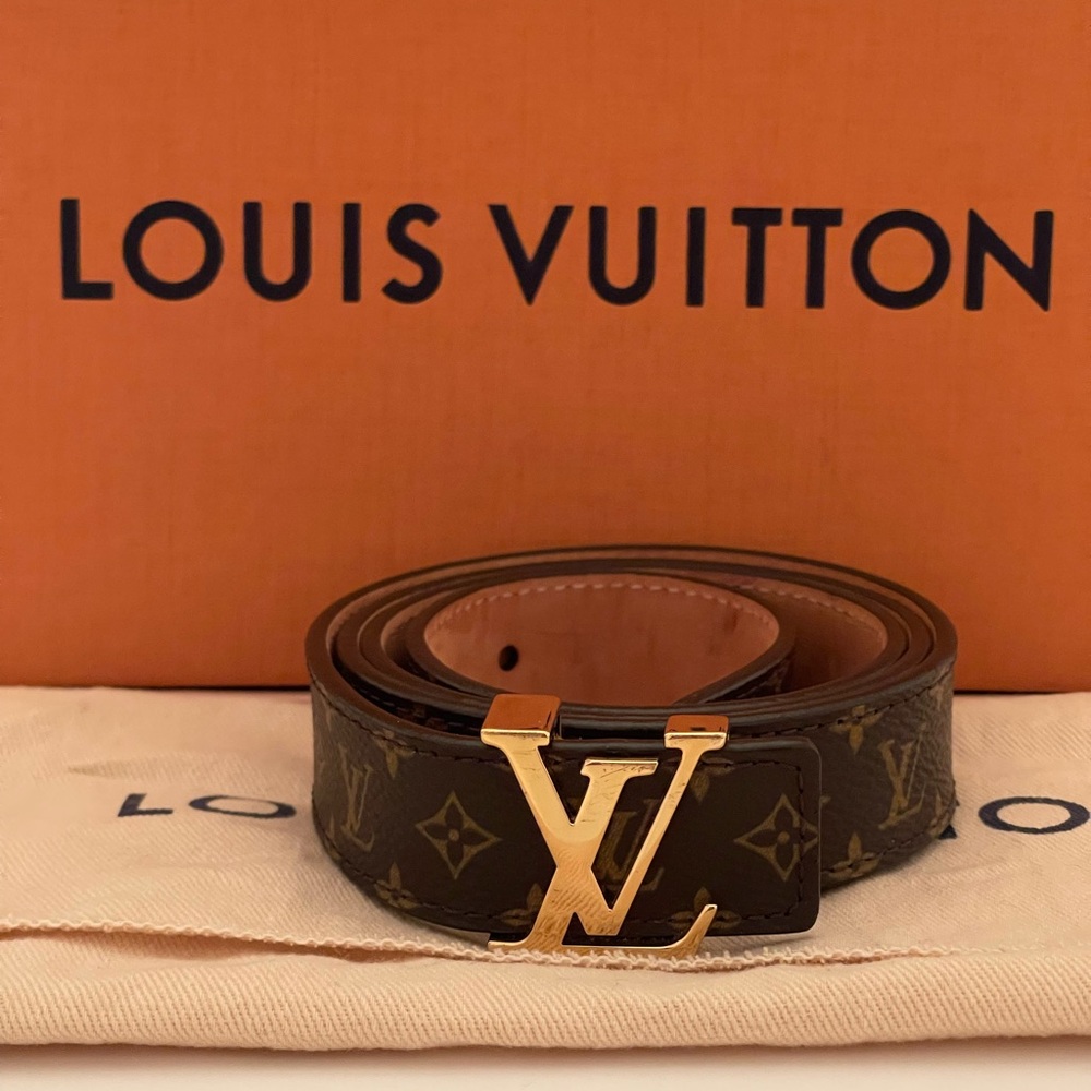 Louis Vuitton Slim Monogram 25mm Belt Size 80/32 with Box & Dust Bag